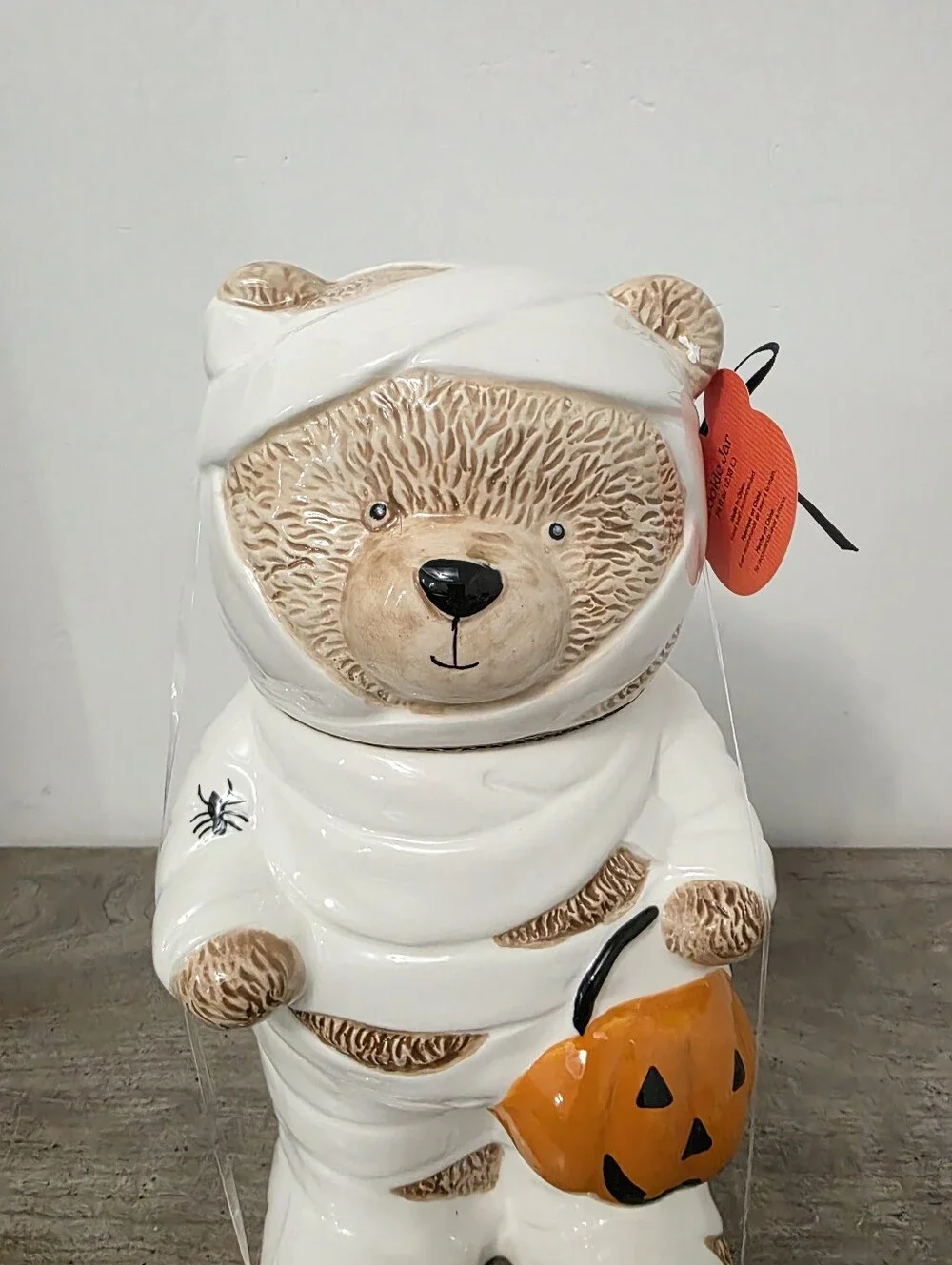 Halloween Creepy Critters Mummy Teddy Bear Canister Cookie Jar